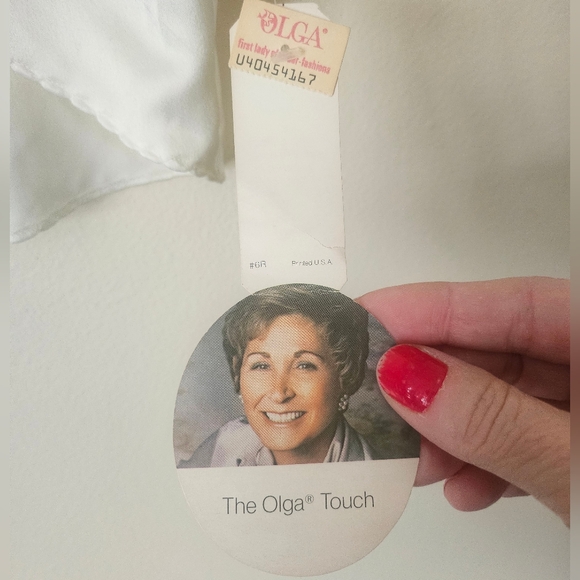 NWT Olga Designer Collection Vintage Ivory Romantic Lace Kimono Short Robe Sz M - Picture 10 of 10